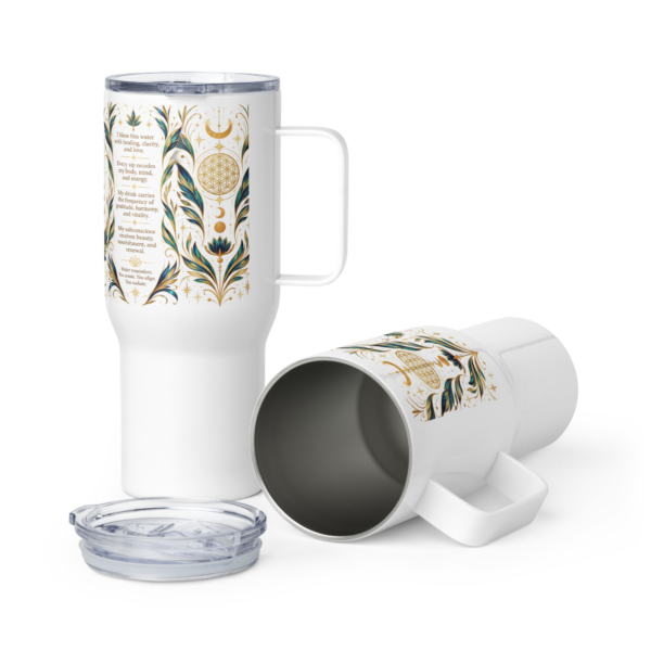 travel-mug-with-a-handle-white-25-oz-front-6ae308d0b2715.png Celestial Wing Frequency – Water Blessing Tumbler | 40 oz Stainless Steel Travel Mug
